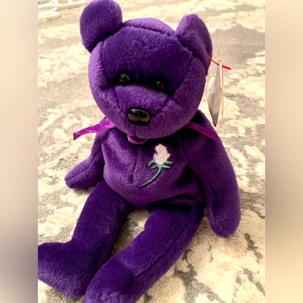 Princess Beanie Baby purple bear
